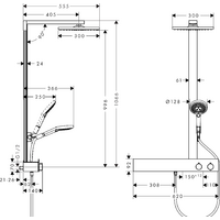 Hansgrohe Raindance E 300 1jet Showerpipe 350 ST EcoSmart 27364000 Image #3