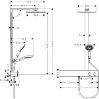 Hansgrohe Raindance E 300 1jet Showerpipe 350 ST EcoSmart 27364000 Image #3