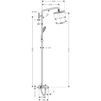 Hansgrohe Croma 220 Showerpipe для ванны 1406 мм (27223000) Image #2