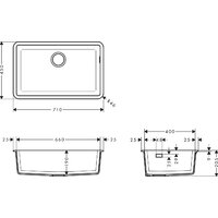 Hansgrohe S51 S510-U660 Zlewozmywak podblatowy 660 43432380 (серый бетон) Image #3