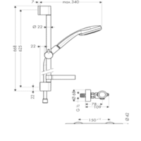 Hansgrohe Croma 100 Multi/Ecostat 1001 SLCombi 650 мм (27086000) Image #2