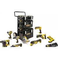 DeWalt DCK853P4 (шуруповерт, винтоверт, перфоратор, УШМ, дисковая пила, сабельная пила, реноватор, фонарь, 4 АКБ, тележка)